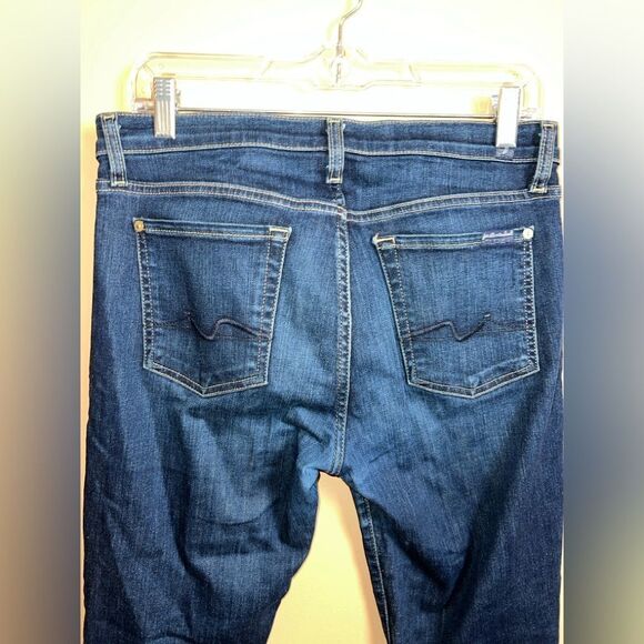 7 for All Mankind Size 29 Distressed Ankle Guenevere Cropped Jeans - Picture 6 of 8